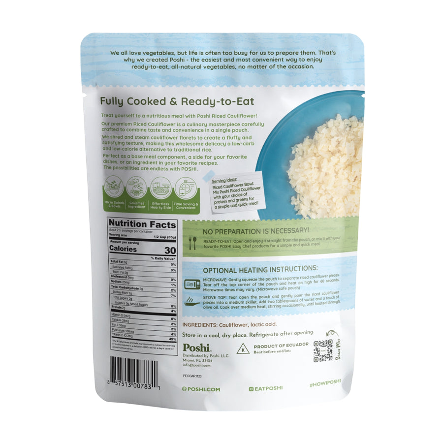 Riced Cauliflower | Easy Chef - 10 Pack (7 OZ/Pouch)